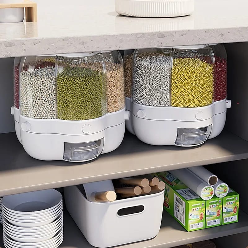 6 Grid Rotating Grain Dispenser compartments