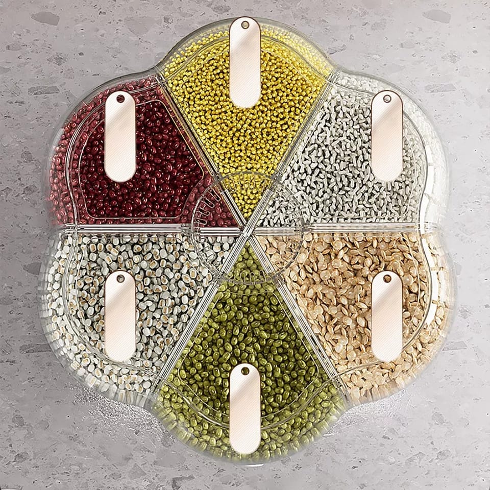 6 Grid Rotating Grain Container full product view