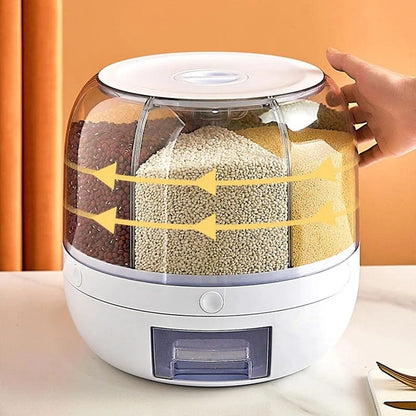 6 Grid Rotating Grain Container 360 rotation