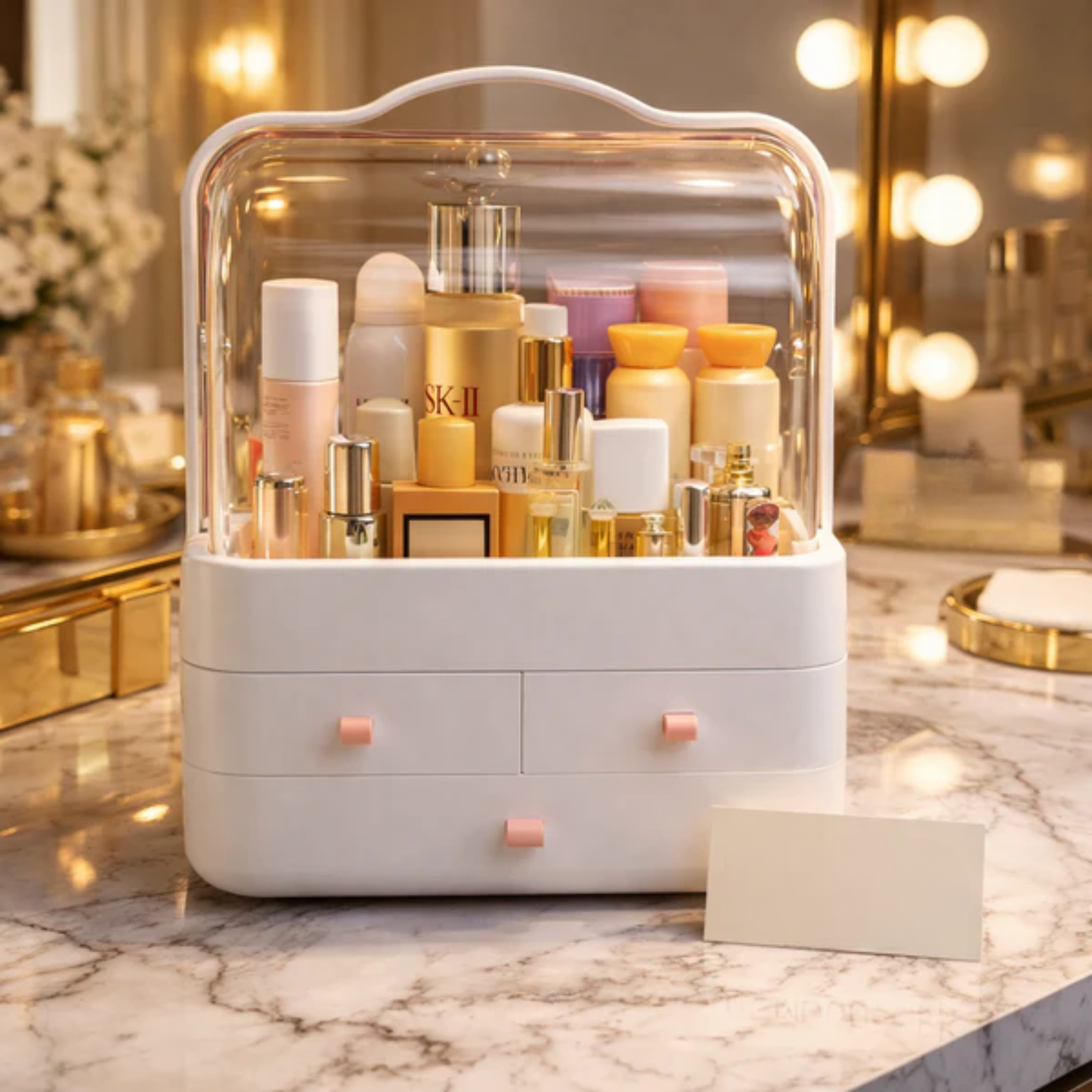 Acrylic Double Door Cosmetic Organizer