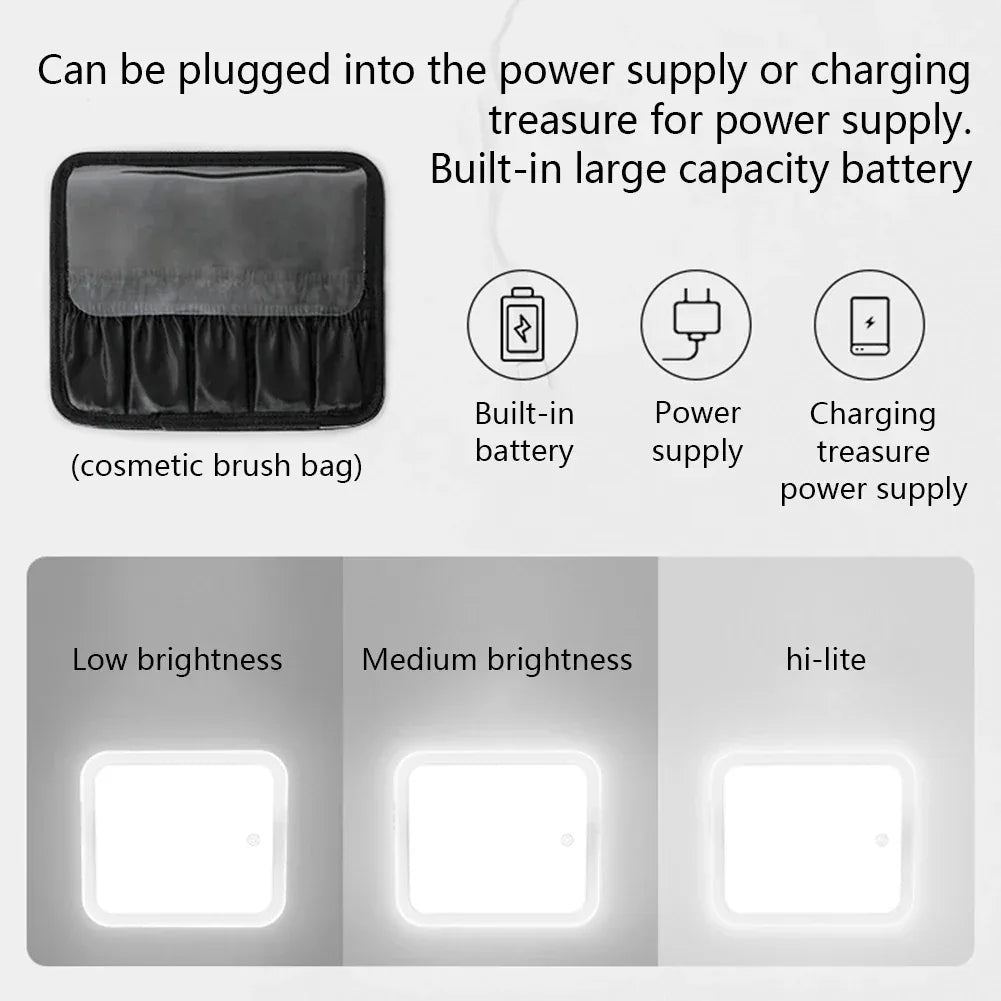 Smart LED Makeup Mirror Case brightness settings