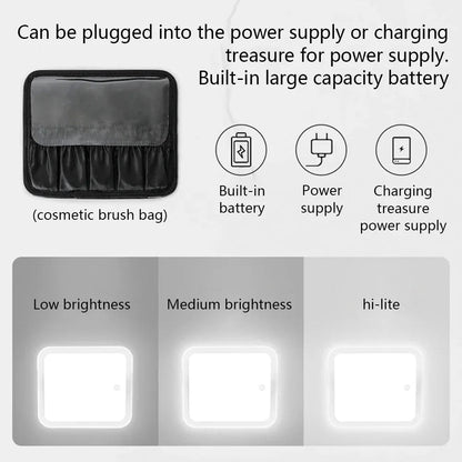 Smart LED Makeup Mirror Case brightness settings
