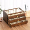 3 Drawer Wooden Jewellery Storage Box full view